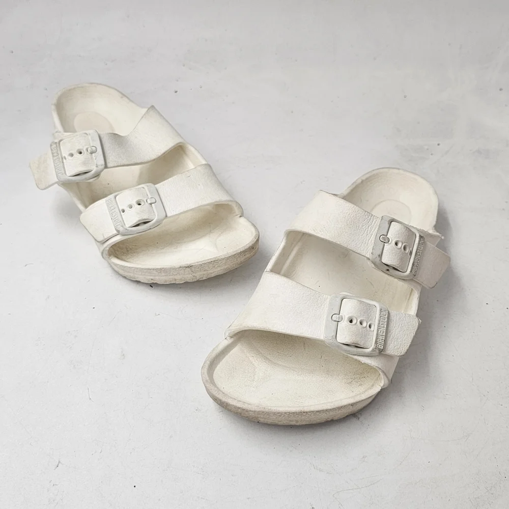 Birkenstock Arizona Essentials EVA White Kids US 3–3.5 Slide Sandals Lightweight